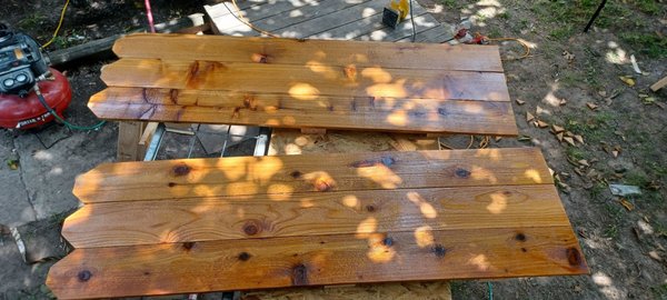 Window shutters with two coats of clear