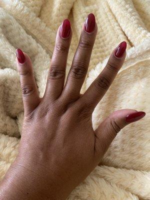 Gel mani with acrylic extensions