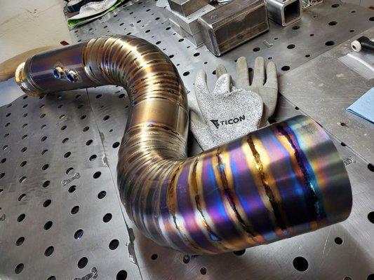 Custom 4" Titanium turbo downpipe