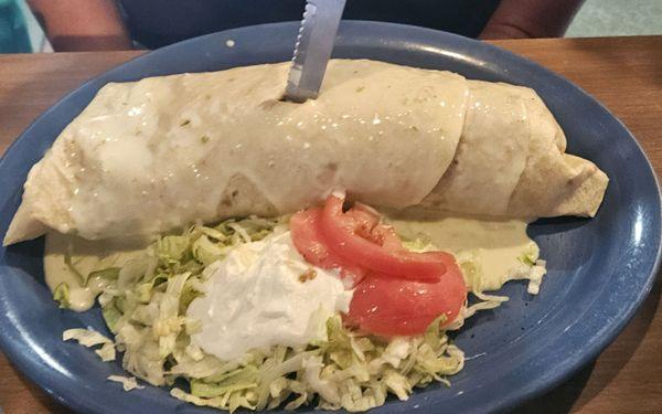 Insanely massive Burrito Texana. For when you can't decide, have it all!!!