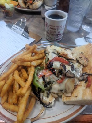 Chicken Philly sandwich