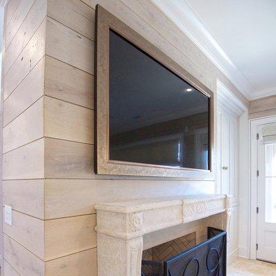 Canopy Sky Shiplap paneling. Custom home build by Buckwood Homes. Designed by Dress the Nest.