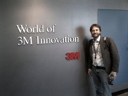 Erik Muendel, CEO & COO displaying Brightline Interactive's exclusive partnership with 3M