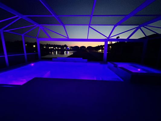 Pool and Spa lit up