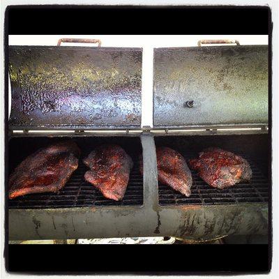 Aint nothin like the smell of smoking brisket in the morning.