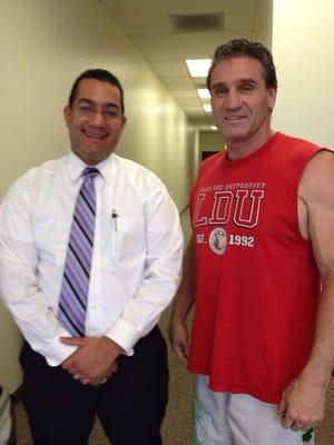 Ken Shamrock getting tuned up at Hannah Chiropractic for his upcoming  fight.