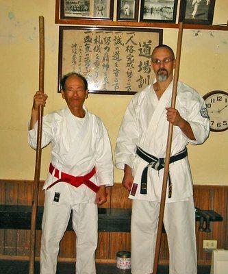 With my karate teacher in Okinawa, Japan. This is the school where I was taught!