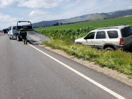 Accident. In the ditch!