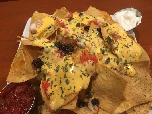 Shrimp Nachos - all chips no Shrimp