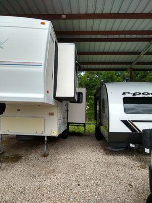 I can walk between trailers but I can't open my door (RPOD) and pull down my stairs - not enough room.