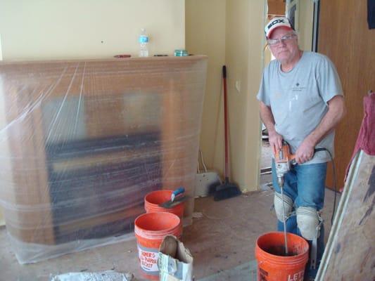 Here's our mixologist himself making a new batch of mortar.Working for a New Client Remodeling Blue Green Resorts Around The ...