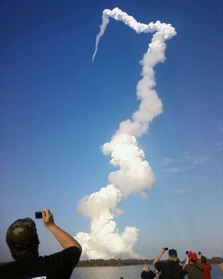 Discovery climbs out for the final time.