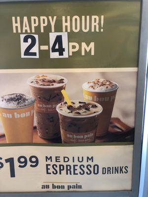 Great happy hour for coffee lovers