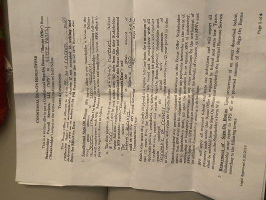 This is the paper contract that this crocked company came up with after they lied about not haveing a paper to sign