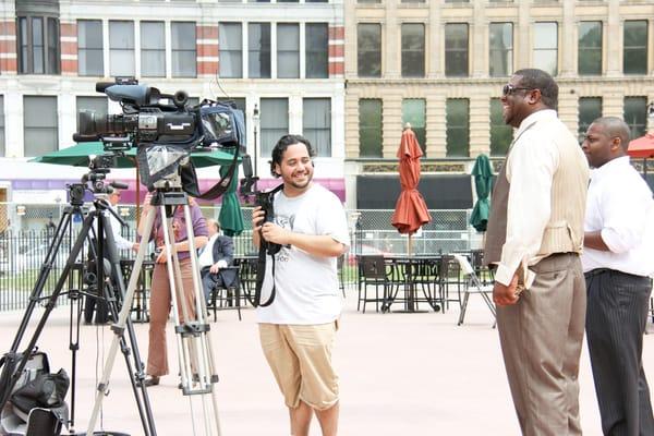 Co-Founders, Sergio Castillo and Cedric Arno at the Frederick Douglass Reading organized by Future Focus Media Co-op.