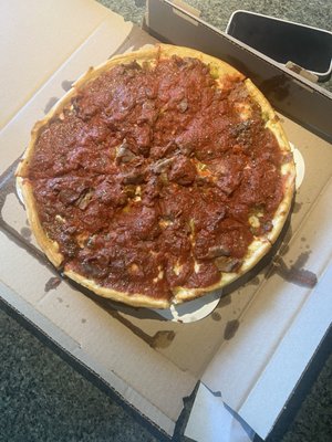 Deep Dish Italian Beef with Giardiniere. Plenty for a family of four.