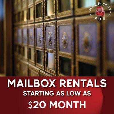 **Convenience**: Say goodbye to missed packages and long waits at the post office. Our mailbox rental service ensures your mail is safe!