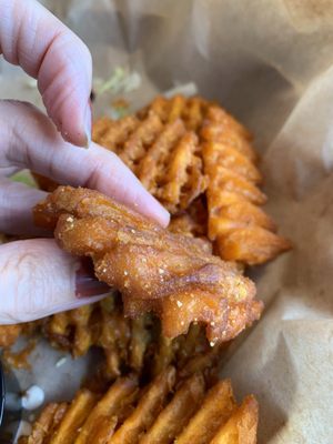 Sweet potato fries stuck together