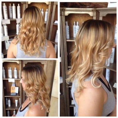 Balayage with blended root.