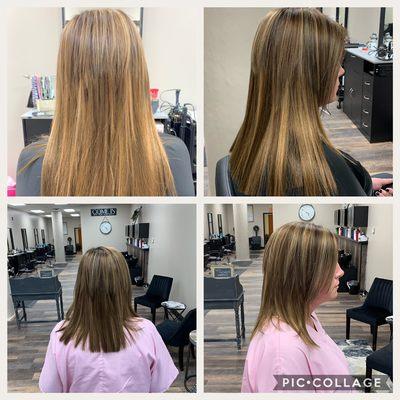 Extension before and after cut