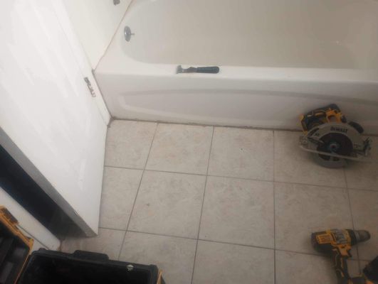 installing bath tub