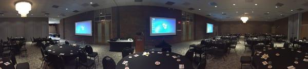 The old ballroom before remodeling. It now has built in projectors and screens.