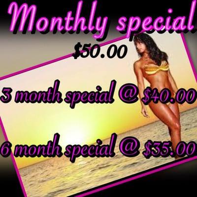 Monthly specials