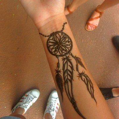 Custom dream catcher Henna Tattoo.