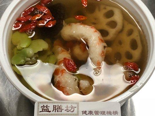 藥膳白果蝦(素食餐)