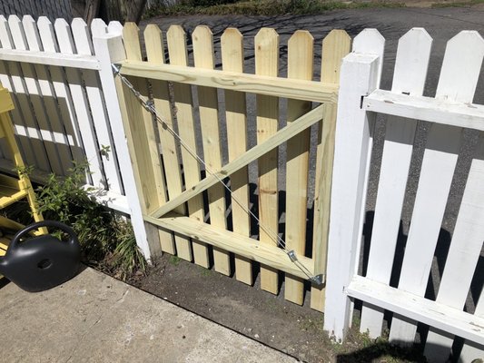 Rebuilt our gate that had been sagging terribly.