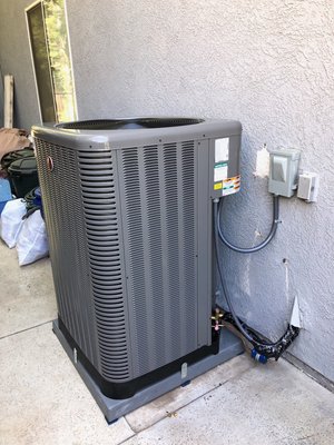 Rheem Condenser installed perfectly and to code