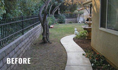 Side yard before Artificial Grass Distributors