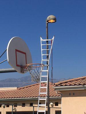 Replaced 4 halogen lights for local high school