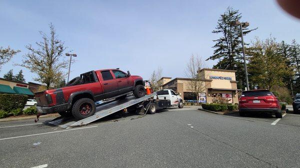 we got the pleasure to    transport this big truck- talk about a full load!