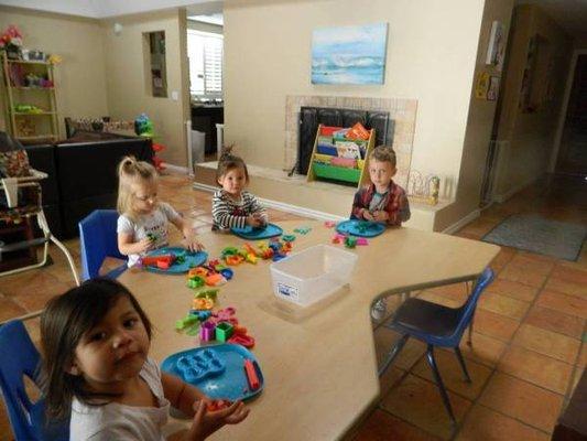 Good times with playdough and friends