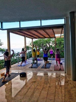 Yoga Class on retreat in Puerto Vallarta, Mexico.