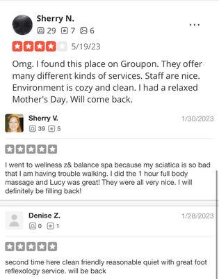 Our Positive Comments from Customers