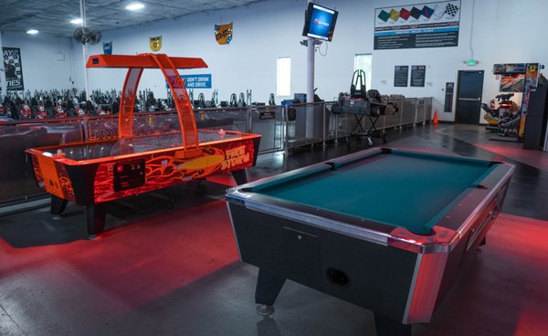 A portion of the arcade area inside K1 Speed Dallas.