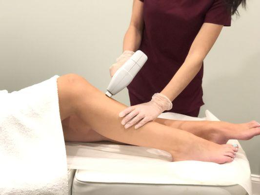 Laser hair removal using our Emvera machine!