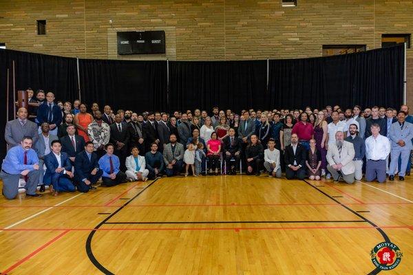 Group photo at the Richmond Moy Yat Kung Fu Academy 2018 30th anniversary seminar and celebration