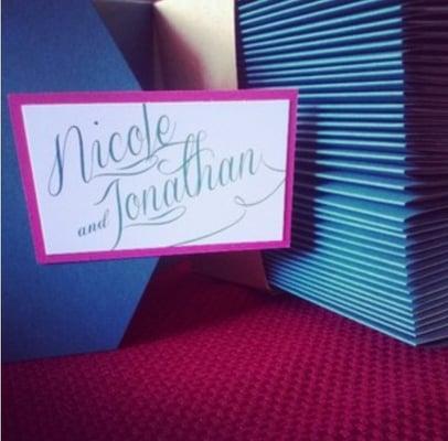 Our pocket wedding invitation tabs...we love the color, absolutely fab!