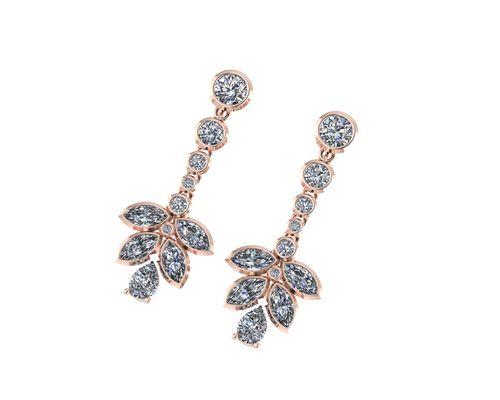 Earrings rose gold and diamonds