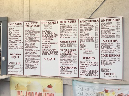 Take out menu board. Check out these amazing prices!