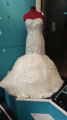 Custom bridal gown designed and made