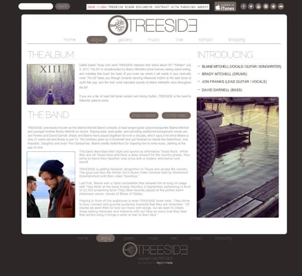 Branding, Logo, Website, Mobile Site, Mobile App, Ecommerce, Social Marketing, designed and developed for TREESIDEmusic.com