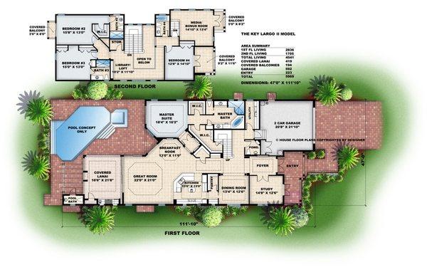 Key Largo II House Plan created by Greg Weber of South Florida Design/Greg Weber Inc.