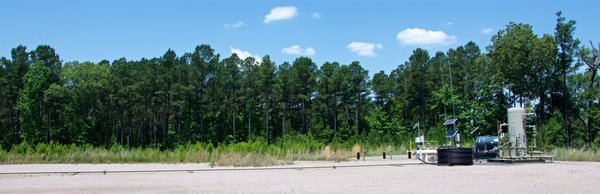 Gas pad placed in a sustainable forest.