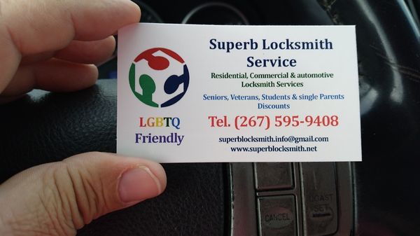 Superb locksmith card