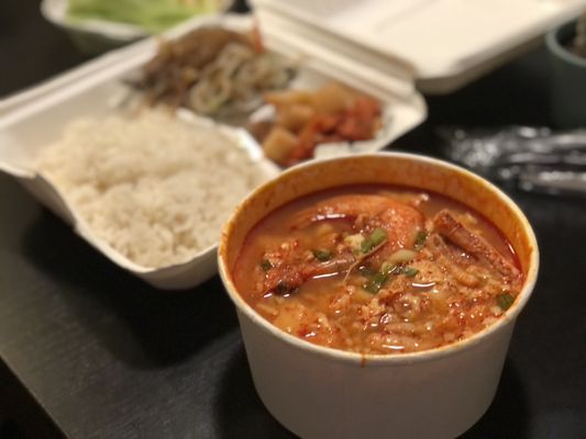 Seafood Soft Tofu Soup Dinner