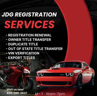 Get your plates, tags, permits, registration now. =)